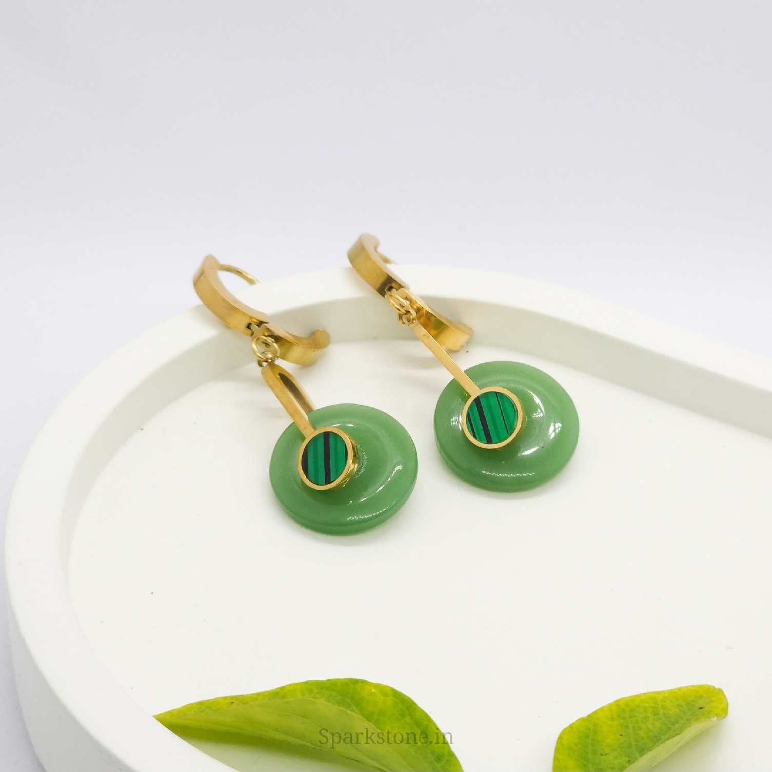 Green Jade Gold and Diamond Earrings SERENITY 99929830121