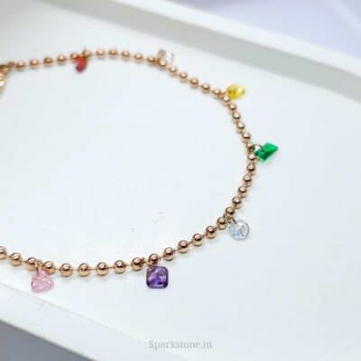 CRYSTAL CHARM CHAIN BRACELET