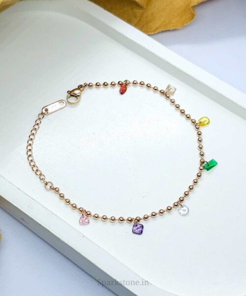 CRYSTAL CHARM CHAIN BRACELET