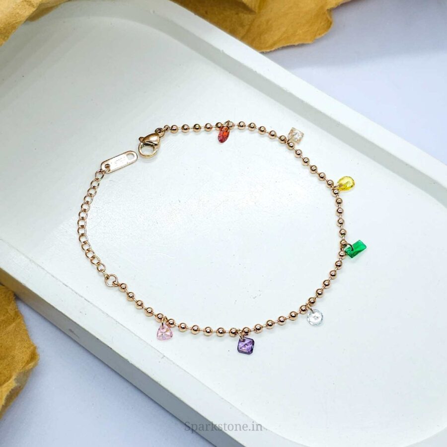 CRYSTAL CHARM CHAIN BRACELET