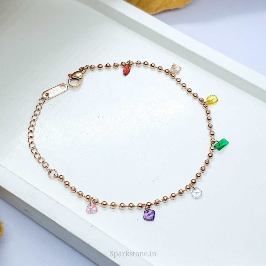 CRYSTAL CHARM CHAIN BRACELET