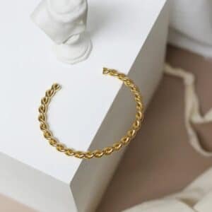 Twisted Cuff Bracelet - 18K Gold Polish