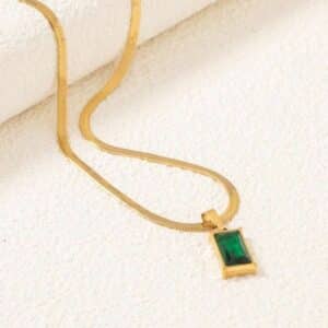EMERALD SNAKE CHAIN NECKLACE