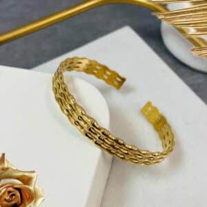 Multi-layered bamboo bracelet _ 18K gold-plated