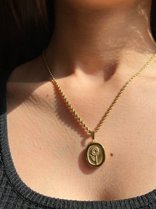 SUNFLOWER NECKLACE | 18K GOLD PLATED FLORAL NECKLACE