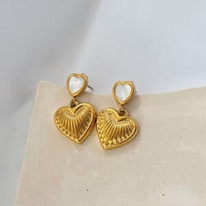 Dainty Heart Earrings - Antitarnish 18k Gold Plated