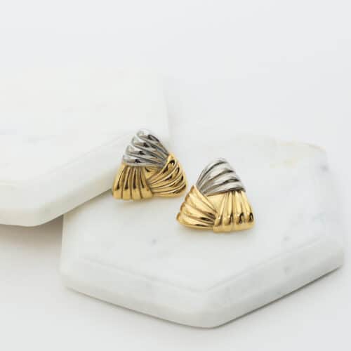 Triangle Chunky Vintage Earrings - 18k GOLD Plated