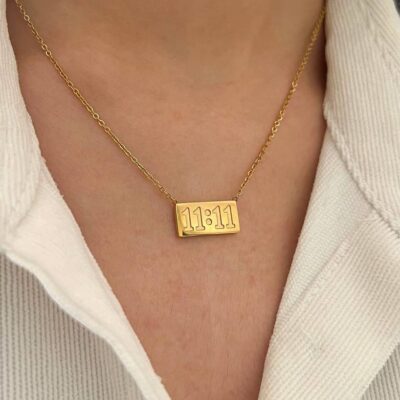 11:11 Necklace – Angel Number Pendant in 18K Gold – Meaningful Gift for Her – Waterproof Minimalist Jewelry - Image 2