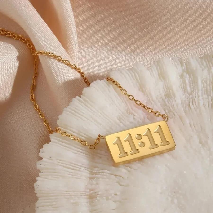 11:11 Necklace – Angel Number Pendant in 18K Gold – Meaningful Gift for Her – Waterproof Minimalist Jewelry - Image 4