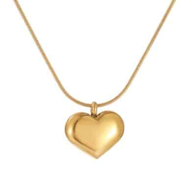 18k Gold Plated Heart Pendent Gold Chain Necklace for Womens Waterproof & Anti-Tarnish - Image 5