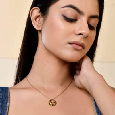 Moonlit Glam Gold Plated Pendant - Image 2