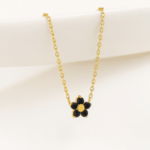Noir Bloom Necklace – 18K Gold Plated